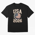 USA 2026 World Cup Soccer Oversized T-Shirt Bring Home Global Football Passion for FIFA World Cup 2026 USA Canada Mexico, Featuring CR7 and Messi, Brazil, Classic Soccer Heritage, Championship Pressure, Fan Loyalty and International Pride; Perfect