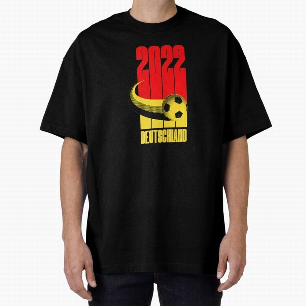 Germany 2022 Football Soccer Graphic Deutschland Oversized T-Shirt Carry National Pride through the FIFA World Cup 2026 Group Stage Journey through Messi, Neymar and Mbappe Highlights, Argentina, France and Brazil Pride, Goal Celebration Energy,