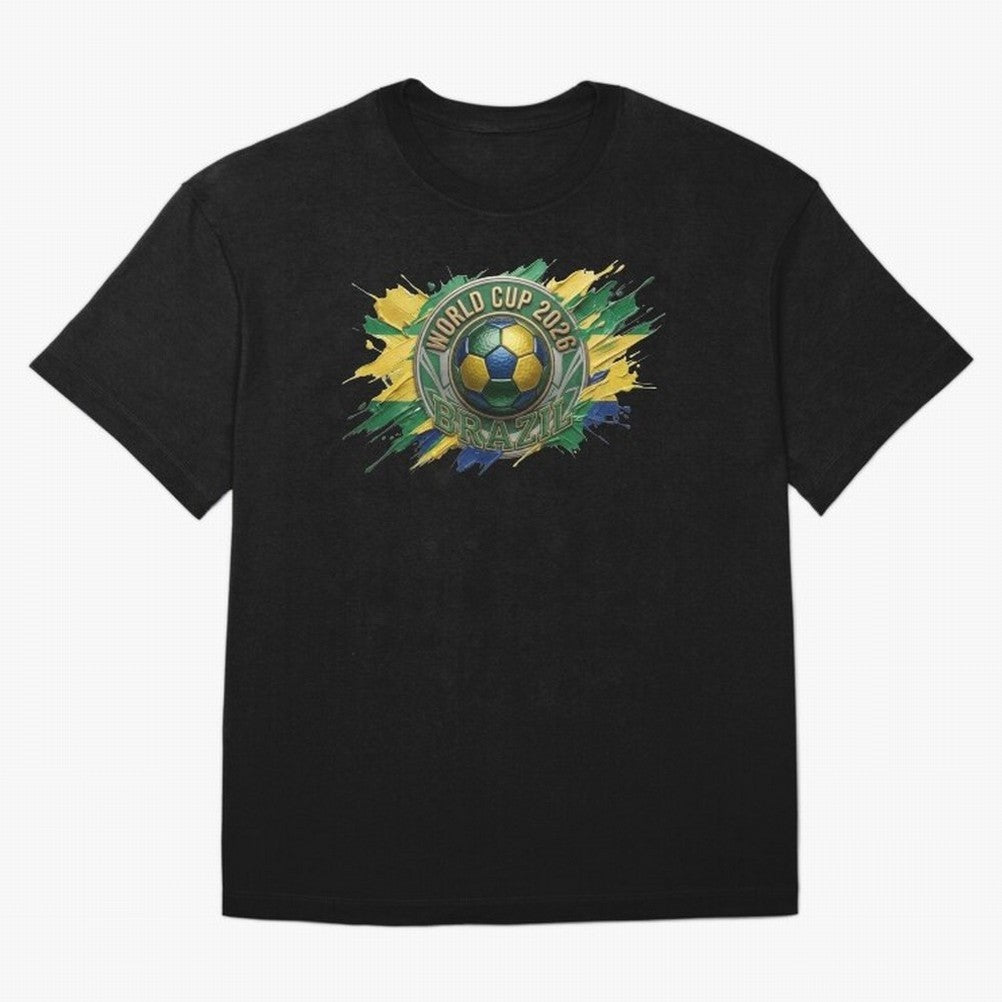 World Cup 2026 Brazil Soccer Ball Paint Splash Oversized T-Shirt Treasure FIFA World Cup 2026 USA Canada Mexico Spirit, Made for Spain, Haaland, Classic Soccer Heritage, Championship Pressure, Fan Loyalty and International Pride; Made for Die Hard