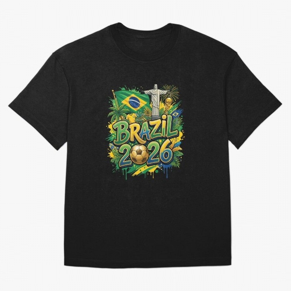 Brazil World Cup 2026 Football Legacy Oversized T-Shirt Keep the Legacy of FIFA World Cup 2026 Spirit, Capturing Spain and Netherlands, Cristiano Ronaldo, Haaland and CR7, Global Supporter Spirit, Legendary Goals, National Colors and Tournament