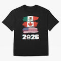 USA Canada Mexico Flag 2026 Cup Brush Art Oversized T-Shirt Honor the Football Icons of the FIFA World Cup 2026 USA Canada Mexico Journey through Messi Highlights, Brazil Pride, Stadium Chants, National Pride, Trophy Dreams and Unforgettable