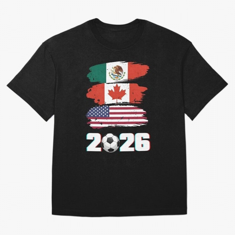 USA Canada Mexico Flag 2026 Cup Brush Art Oversized T-Shirt Honor the Football Icons of the FIFA World Cup 2026 USA Canada Mexico Journey through Messi Highlights, Brazil Pride, Stadium Chants, National Pride, Trophy Dreams and Unforgettable
