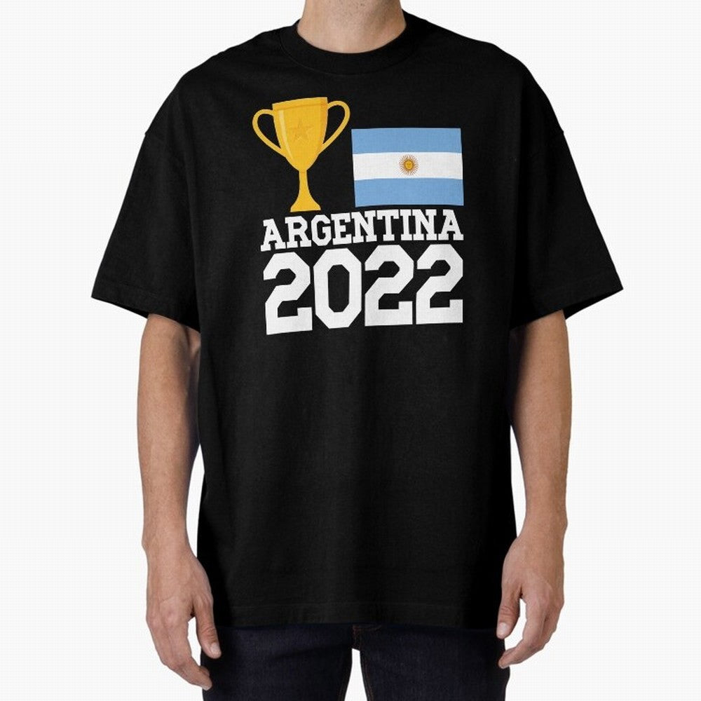 Argentina World Cup Soccer Football 2022, Argentina Soccer Jersey Argentinian Football, Argentina, Argentinian, Qatar World Cup 2022 Oversized T-Shirt Celebrate the Next Chapter of FIFA World Cup 2026 Group Stage Highlighting Neymar, Haaland and