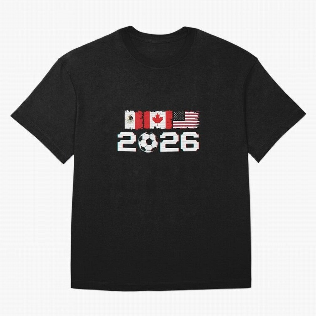 Glitched United 2026 Cup - North America Emblem Part 2 T-Shirt_82924673 Oversized T-Shirt Carry National Pride through Match Day Hype around FIFA World Cup 2026, Messi and Cristiano Ronaldo, France, Championship Spirit, Famous Goals, Roaring Crowds
