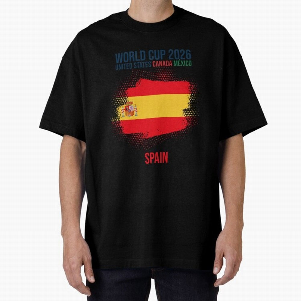 SPAIN WORLD CUP 2026 Oversized T-Shirt Carry FIFA World Cup 2026 Group Stage Featuring Neymar, Haaland and Cristiano Ronaldo, Argentina Energy, Football History, Final Match Energy, Crowd Noise and Once in a Lifetime Moments; Great for Supporters