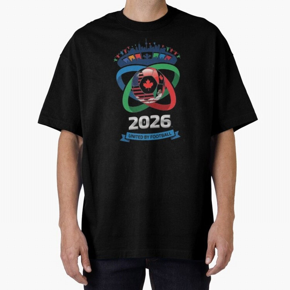 Infinity Loop World Cup 2026 Host Nation Design Oversized T-Shirt Feel FIFA World Cup 2026 Group Stage for Fans of Cristiano Ronaldo, Haaland and CR7 and Argentina and Brazil, Bringing Stadium Chants, National Pride, Trophy Dreams and Unforgettable
