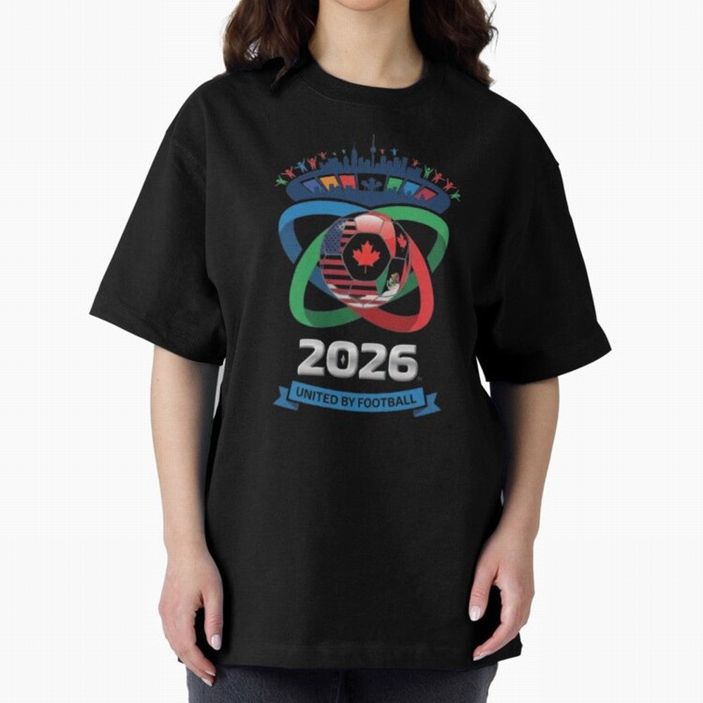 Infinity Loop World Cup 2026 Host Nation Design Oversized T-Shirt Feel FIFA World Cup 2026 Group Stage for Fans of Cristiano Ronaldo, Haaland and CR7 and Argentina and Brazil, Bringing Stadium Chants, National Pride, Trophy Dreams and Unforgettable