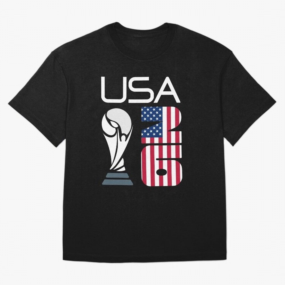 USA 2026 Soccer World Cup Trophy American Flag Design Oversized T-Shirt Honor FIFA World Cup 2026 Group Stage for Fans of Messi, CR7 and Mbappe and Spain, Bringing Supporter Pride, Iconic Celebrations, Legendary Names and Global Match Day Energy;