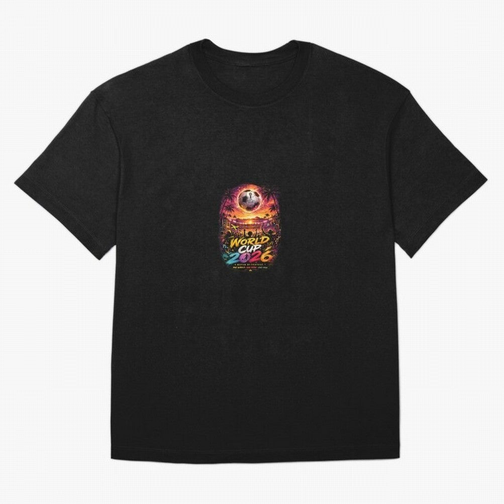 Copy of World Cup 2026 ¨C United Passion ?? | Neon Football Design Oversized T-Shirt Capture Global Football Passion for FIFA World Cup 2026 USA Canada Mexico, Capturing Messi, CR7 and Mbappe, England, France and Netherlands, Global Supporter
