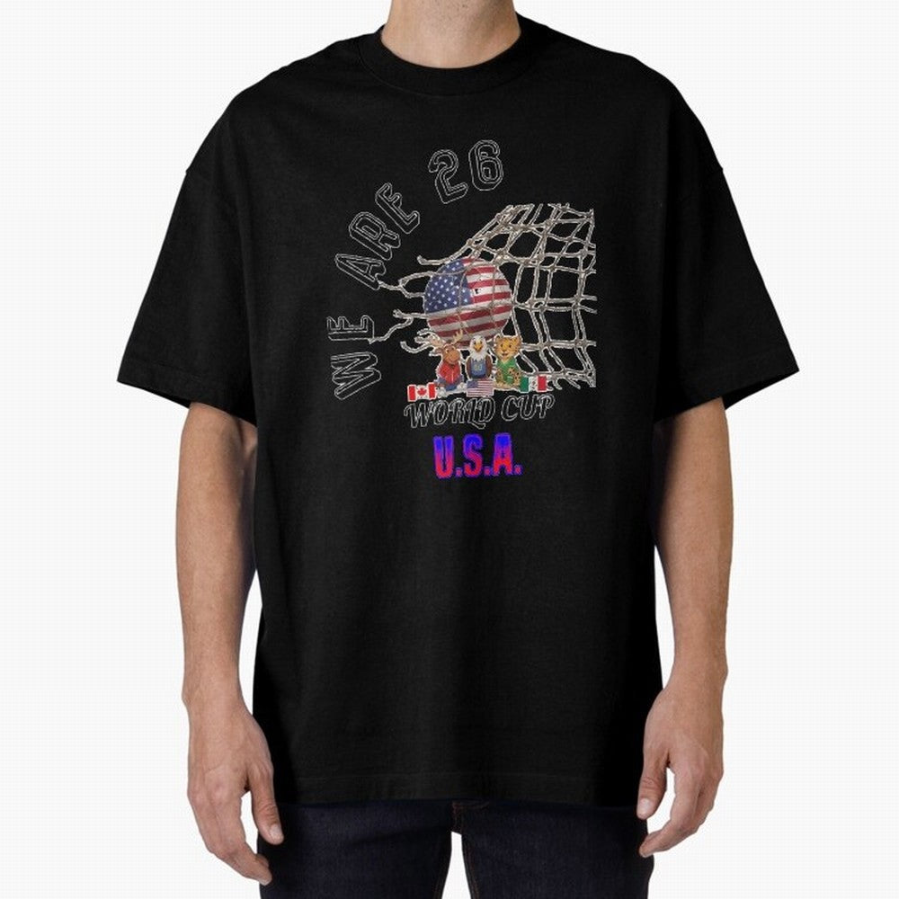 World cup 26 - USA Oversized T-Shirt Celebrate the Next Chapter of the FIFA World Cup 2026 Journey through Messi Highlights, Argentina and Brazil Pride, Football History, Final Match Energy, Crowd Noise and Once in a Lifetime Moments; Ideal for