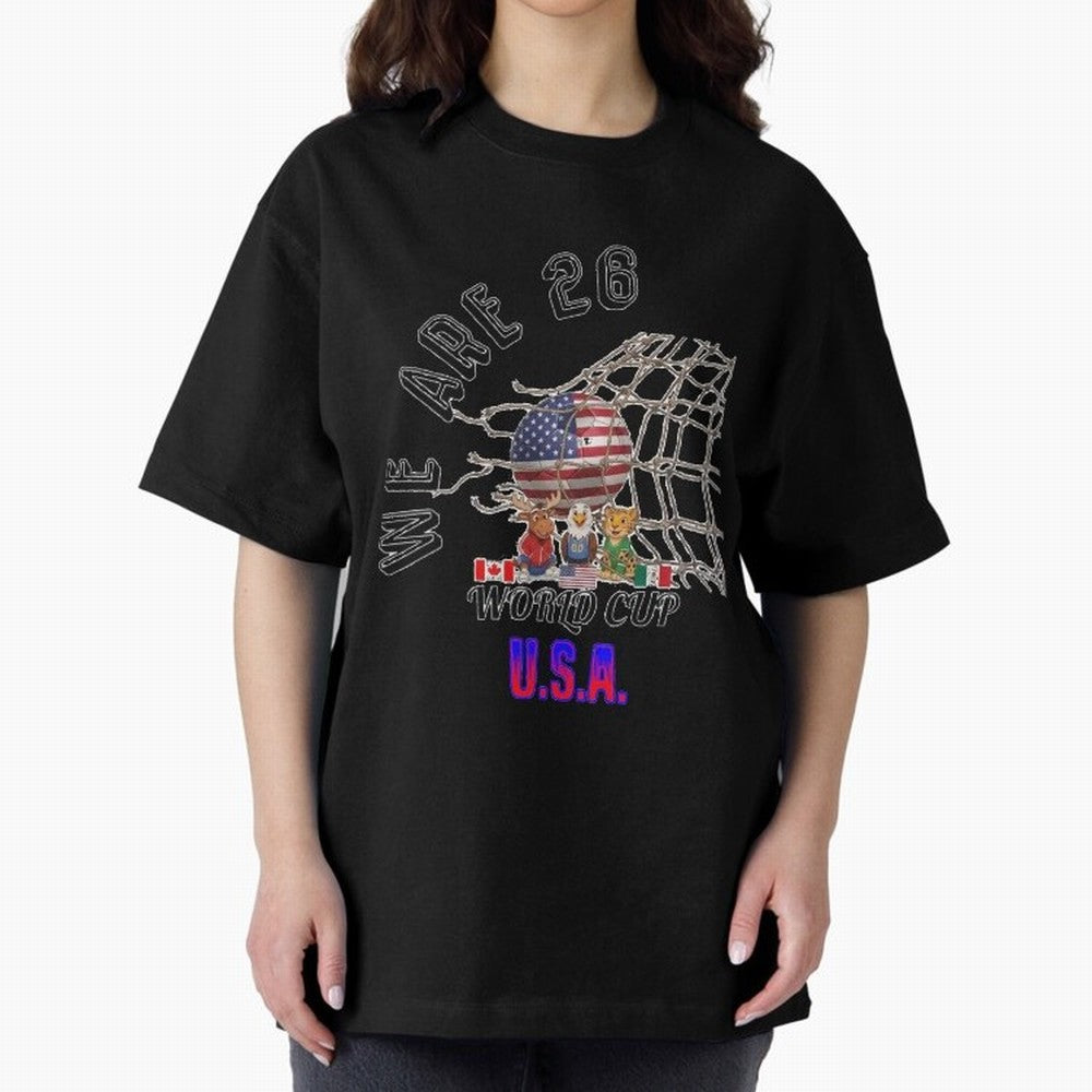 World cup 26 - USA Oversized T-Shirt Celebrate the Next Chapter of the FIFA World Cup 2026 Journey through Messi Highlights, Argentina and Brazil Pride, Football History, Final Match Energy, Crowd Noise and Once in a Lifetime Moments; Ideal for