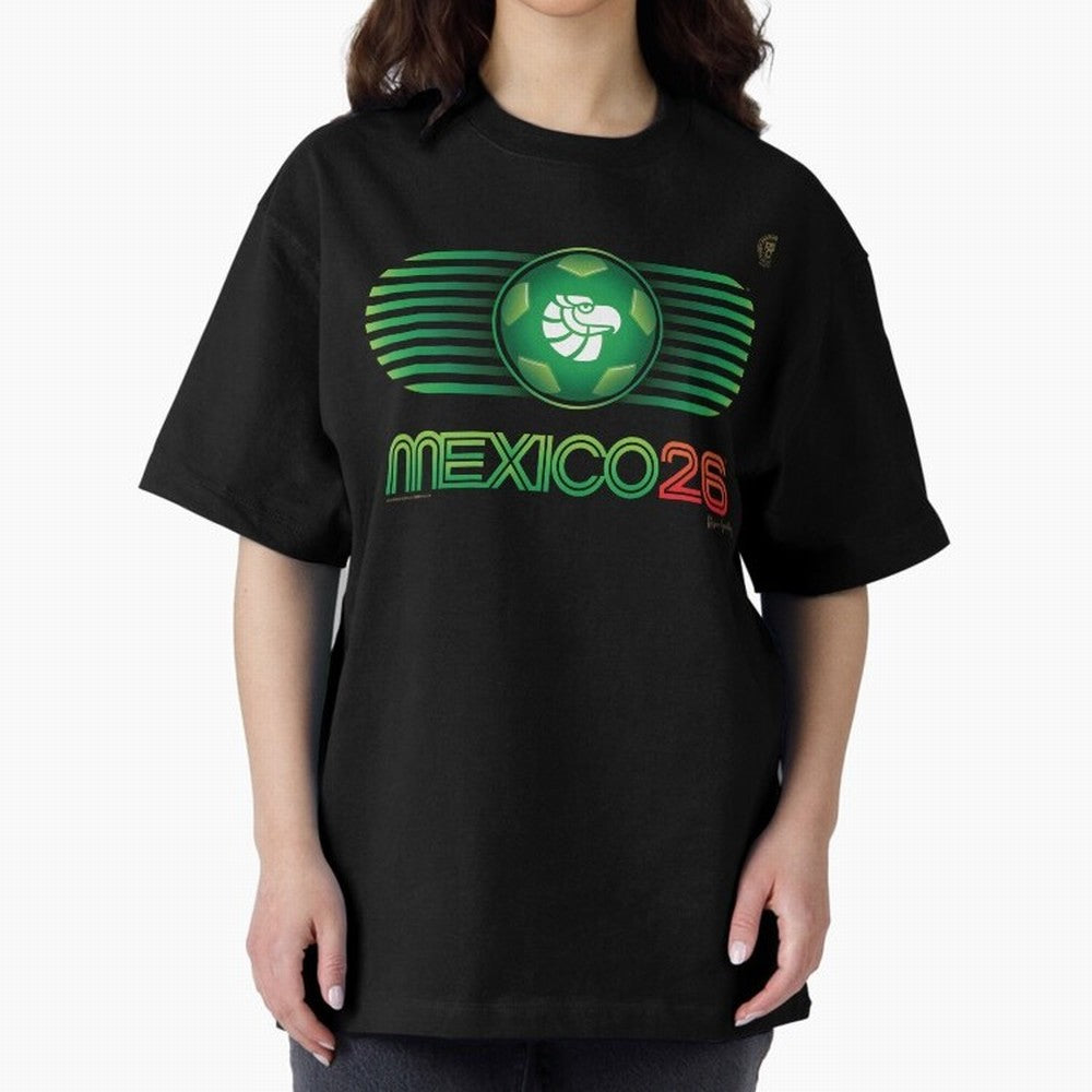 Mexico 26 World Cup Retro Logo. Autographed Oversized T-Shirt Celebrate Every Goal in Global Football Passion for FIFA World Cup 2026 USA Canada Mexico, Celebrating Mbappe, Portugal, Supporter Pride, Iconic Celebrations, Legendary Names and Global
