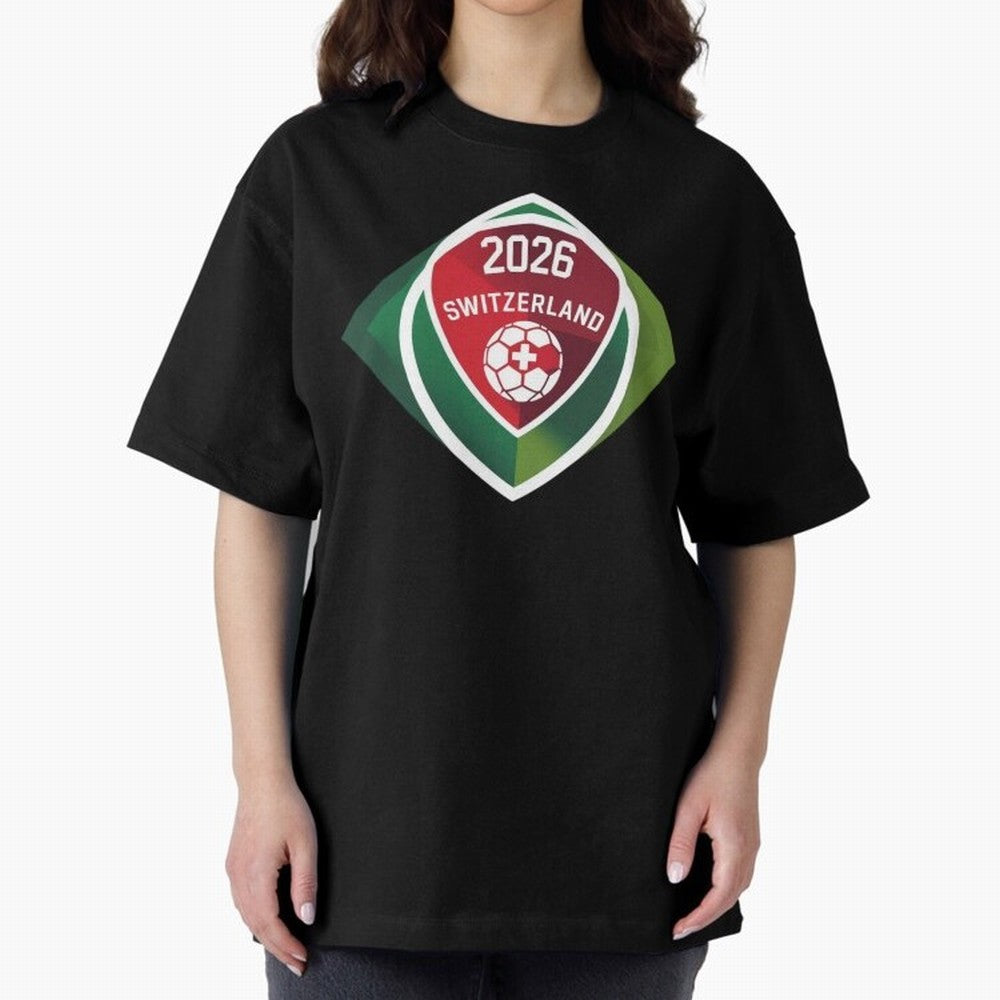 Switzerland 2026 Oversized T-Shirt Bring Trophy Dreams to FIFA World Cup 2026 USA Canada Mexico Centered on Mbappe, Brazil, Portugal and Argentina Energy, Stadium Chants, National Pride, Trophy Dreams and Unforgettable Football Memories; Perfect