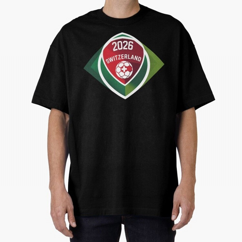 Switzerland 2026 Oversized T-Shirt Bring Trophy Dreams to FIFA World Cup 2026 USA Canada Mexico Centered on Mbappe, Brazil, Portugal and Argentina Energy, Stadium Chants, National Pride, Trophy Dreams and Unforgettable Football Memories; Perfect