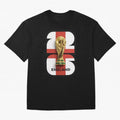 England Football World Cup 2026 - Three Lions Gold Trophy Edition Oversized T-Shirt Cheer for FIFA World Cup 2026 Group Stage Highlighting Cristiano Ronaldo, Haaland and CR7, France Energy, Champion Mindset, Group Stage Buzz, Knockout Tension and