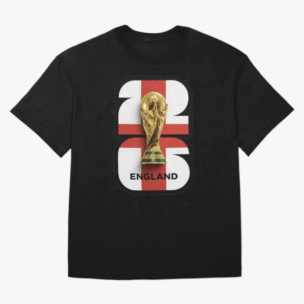England Football World Cup 2026 - Three Lions Gold Trophy Edition Oversized T-Shirt Cheer for FIFA World Cup 2026 Group Stage Highlighting Cristiano Ronaldo, Haaland and CR7, France Energy, Champion Mindset, Group Stage Buzz, Knockout Tension and