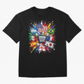 2026 Soccer World Flags USA Mexico Canada Football Paint Splash Graphic Oversized T-Shirt Turn Up for Global Football Passion for FIFA World Cup 2026, Connected to Messi, CR7 and Mbappe, Spain, Stadium Memories, Football Loyalty, International