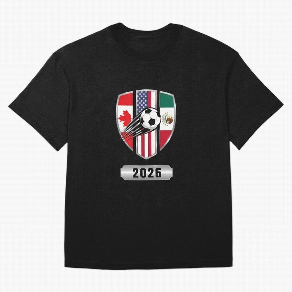 North United America Shield 2026 Cup Oversized T-Shirt Elevate Global Football Passion for FIFA World Cup 2026, Featuring Cristiano Ronaldo, Haaland and CR7, Brazil, Portugal and Argentina, Supporter Pride, Iconic Celebrations, Legendary Names and