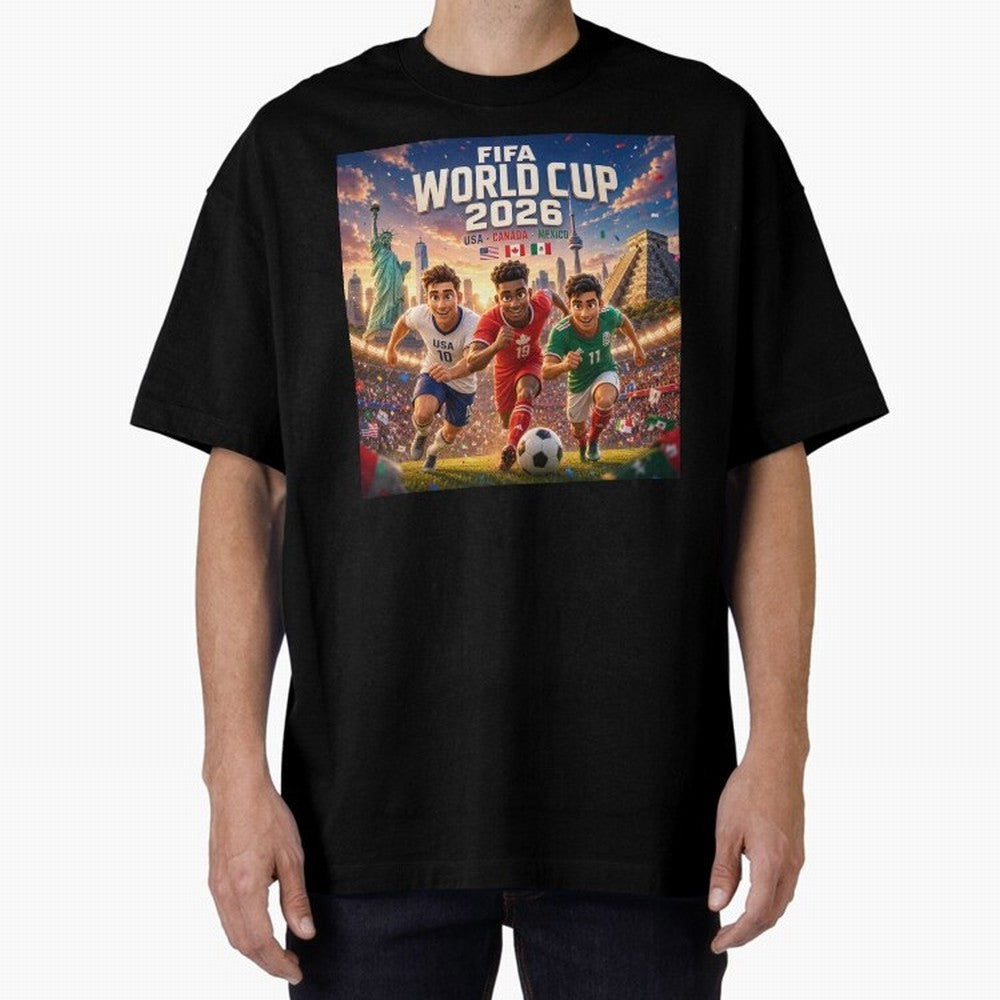 ? USA Canada Mexico Football 2026 #football 2026 Oversized T-Shirt Celebrate the Next Chapter of FIFA World Cup 2026 USA Canada Mexico Spirit, Capturing Argentina and Brazil, CR7 and Messi, Soccer Culture, Superstar Moments, National Team Dreams