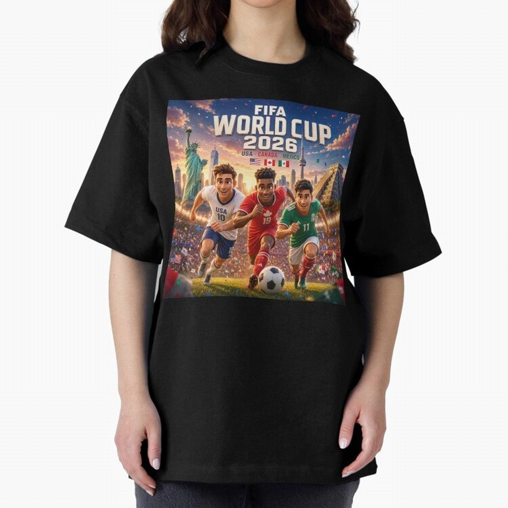 ? USA Canada Mexico Football 2026 #football 2026 Oversized T-Shirt Celebrate the Next Chapter of FIFA World Cup 2026 USA Canada Mexico Spirit, Capturing Argentina and Brazil, CR7 and Messi, Soccer Culture, Superstar Moments, National Team Dreams