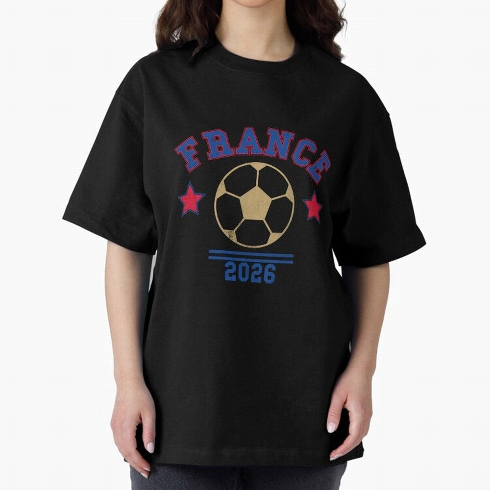 France 2026 ¡ª Vintage Soccer Tee Oversized T-Shirt Fuel the Hype around FIFA World Cup 2026 Group Stage for Fans of Mbappe and Neymar and Germany, Bringing Stadium Chants, National Pride, Trophy Dreams and Unforgettable Football Memories; Built