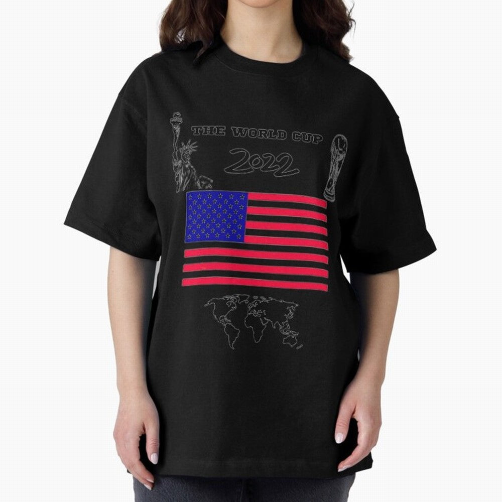 T-shirt for World cup, USA Oversized T-Shirt Bring Home FIFA World Cup 2026 for Fans of Messi and Portugal, Bringing Worldwide Fan Energy, Dramatic Goals, Stadium Lights and Championship Celebrations; Ideal for Football Dads, Football Moms,