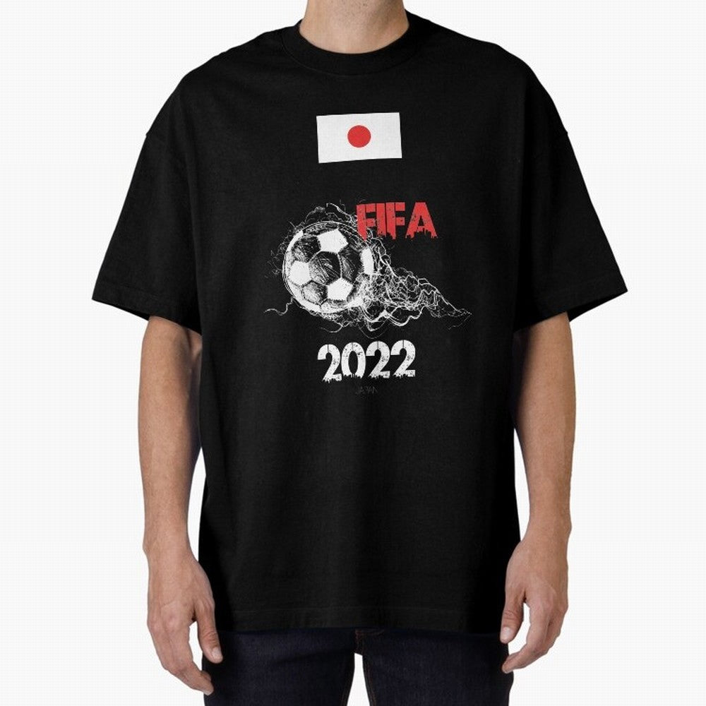 World Cup Qatar 2022 Japan Oversized T-Shirt Bring Supporter Culture to FIFA World Cup 2026 Group Stage for Fans of Haaland and Mbappe and England, Bringing Fan Favorite Moments, National Team Passion, Big Match Drama and Soccer History; Made for