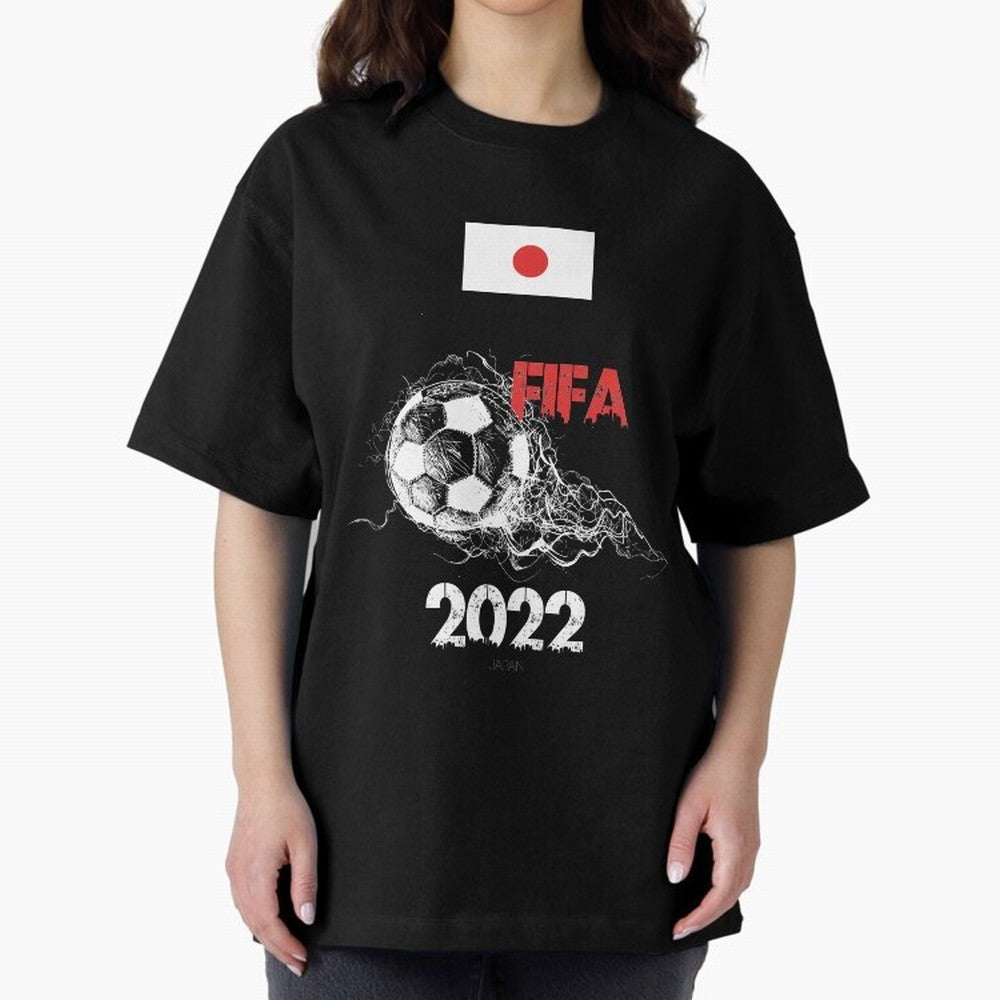 World Cup Qatar 2022 Japan Oversized T-Shirt Bring Supporter Culture to FIFA World Cup 2026 Group Stage for Fans of Haaland and Mbappe and England, Bringing Fan Favorite Moments, National Team Passion, Big Match Drama and Soccer History; Made for