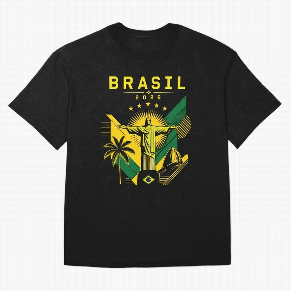 Brasil 2026 Christ the Redeemer Rio Oversized T-Shirt Experience the Global Stage of Match Day Hype around FIFA World Cup 2026 Group Stage, Messi and Cristiano Ronaldo, France and Portugal, Fan Favorite Moments, National Team Passion, Big Match