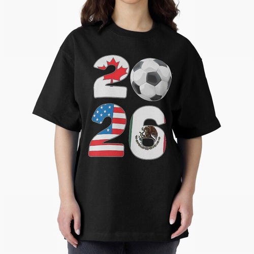 2026 North America Football Massive Event Soccer Ball Oversized T-Shirt Make Game Day About FIFA World Cup 2026 Group Stage for Fans of Neymar, Haaland and Cristiano Ronaldo and Germany, Bringing Global Supporter Spirit, Legendary Goals, National