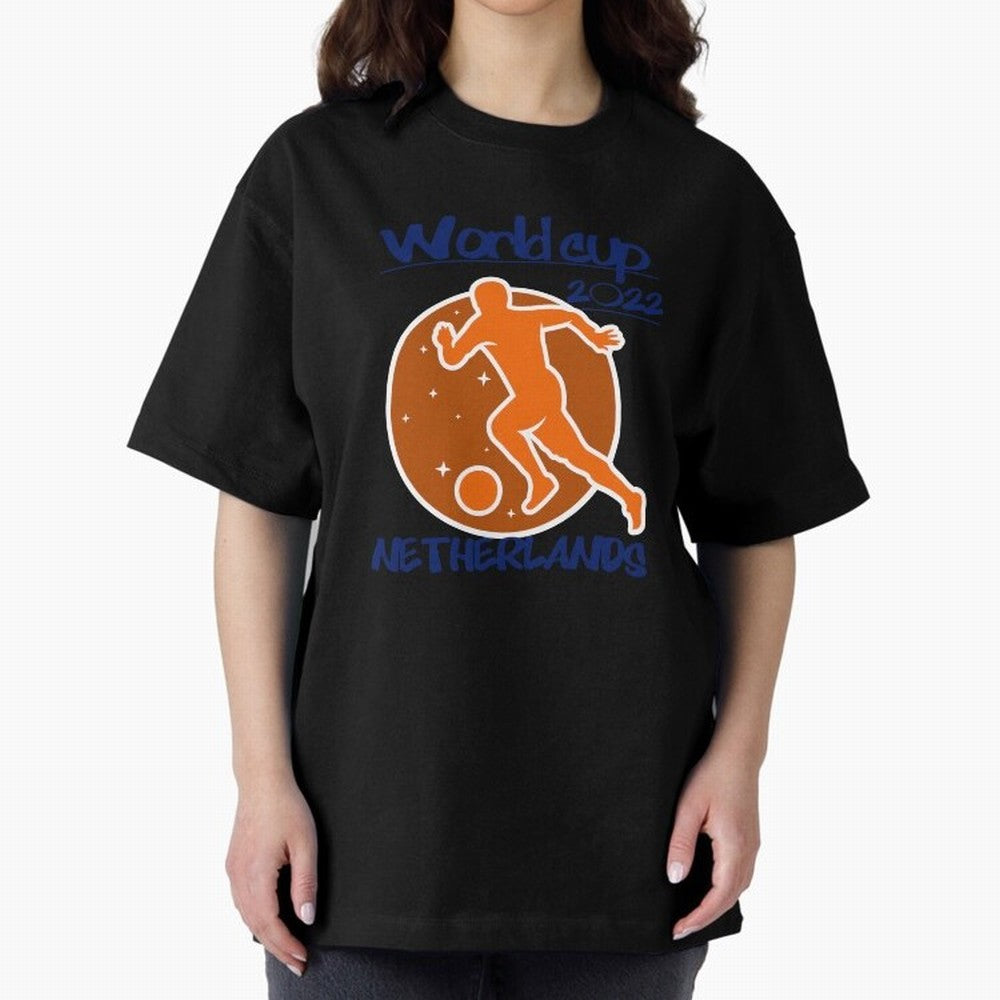 Netherlands World Cup 2022 Oversized T-Shirt Celebrate Classic Football Spirit in FIFA World Cup 2026 Group Stage Inspired by Neymar, Haaland and Cristiano Ronaldo, England, France and Netherlands Energy, Retro Football Energy, Iconic Rivalries,