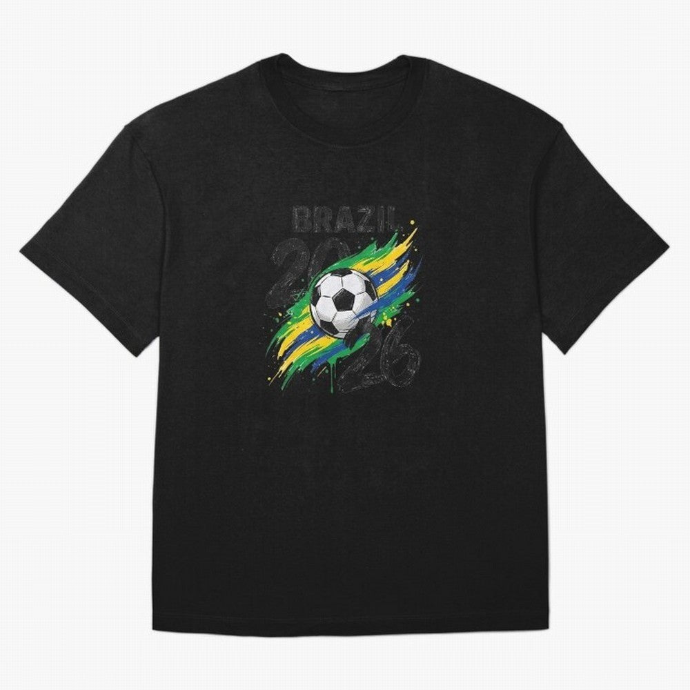Brazil Soccer 2026 Fan Shirt ¨C Brazil Football Supporter Oversized T-Shirt Feel the Roar of Match Day Hype around FIFA World Cup 2026 USA Canada Mexico, CR7 and Messi, England, Retro Football Energy, Iconic Rivalries, Trophy Chase Drama and