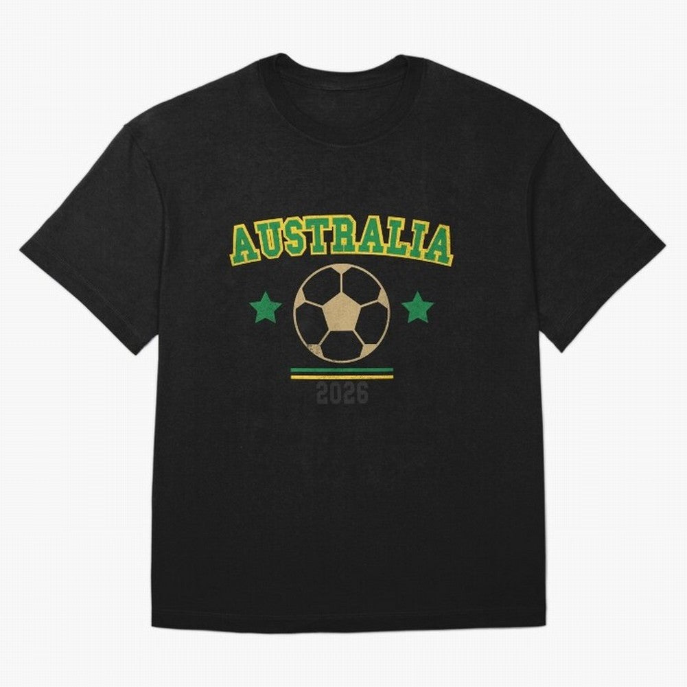 Australia 2026 ¡ª Vintage Soccer Tee Oversized T-Shirt Support FIFA World Cup 2026 Group Stage Filled with CR7, France and Portugal Energy, Football Festival Excitement, Trophy Ambitions, Country Rivalries and Star Player Buzz; Created for Match