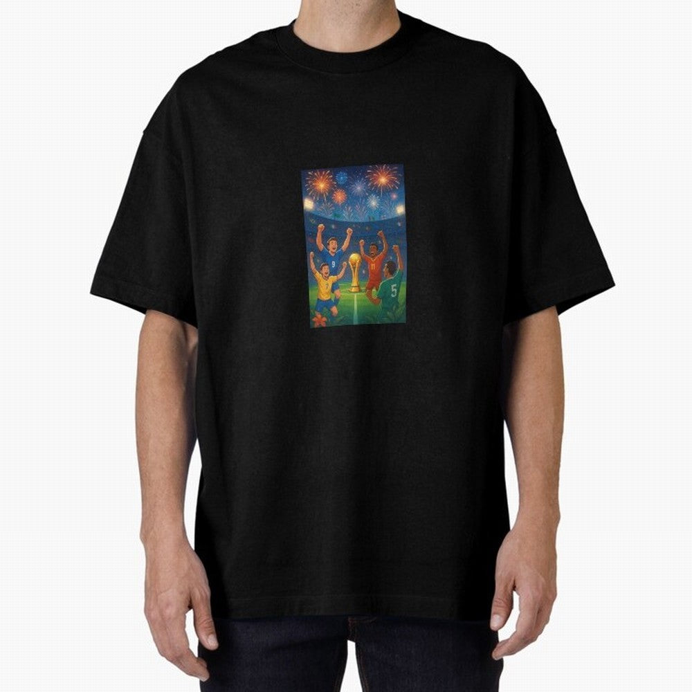 World Cup Oversized T-Shirt Celebrate Fan Favorites in FIFA World Cup 2026 for Fans of CR7 and Messi and England, Bringing Championship Spirit, Famous Goals, Roaring Crowds and International Football Unity; Great for Watch Parties, Sports Bars,