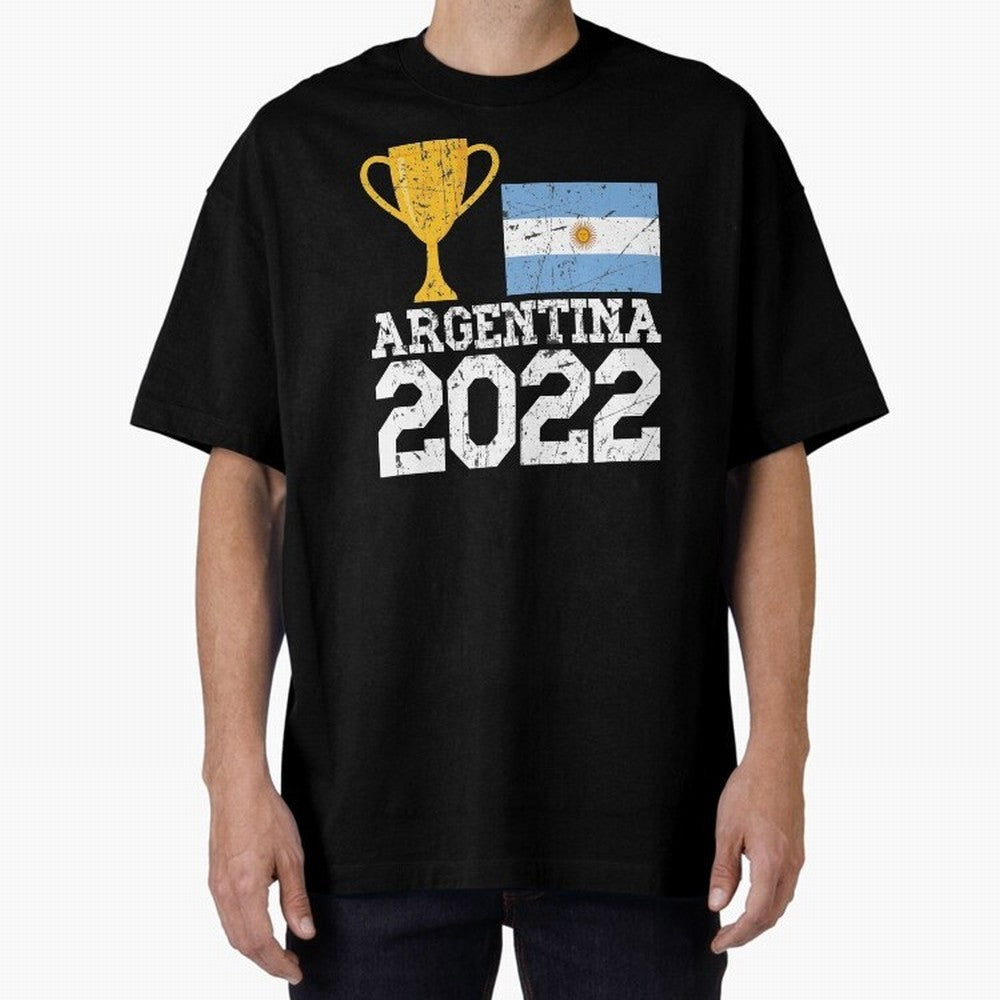 Argentina World Cup Soccer Football 2022, Argentina Soccer Jersey Argentinian Football, Argentina, Argentinian, Qatar World Cup 2022 Oversized T-Shirt Refresh Global Football Passion for FIFA World Cup 2026 USA Canada Mexico, with Messi, Neymar and