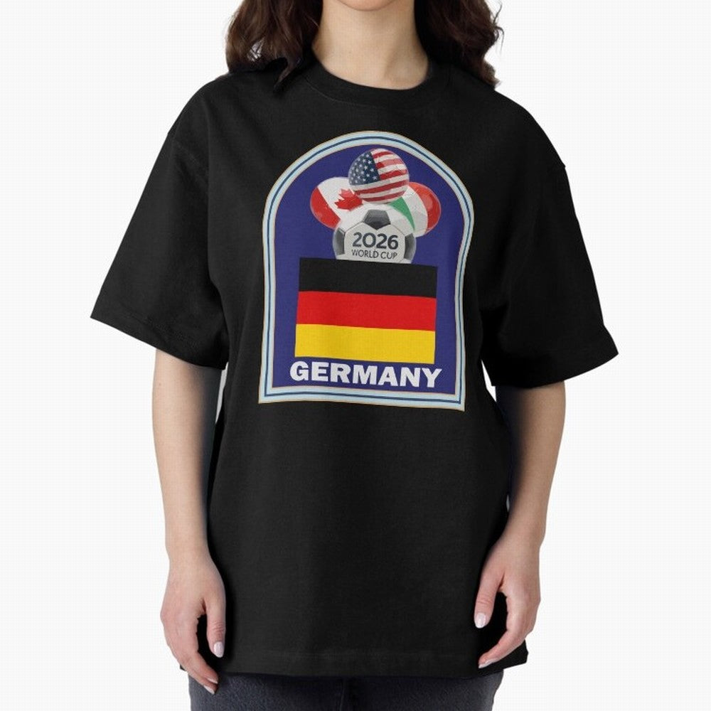 Germany 2026 Soccer T-shirt Oversized T-Shirt Follow FIFA World Cup 2026 Group Stage Spirit, Centered on Netherlands, Messi, CR7 and Mbappe, Supporter Pride, Iconic Celebrations, Legendary Names and Global Match Day Energy; Made for Collectors Who
