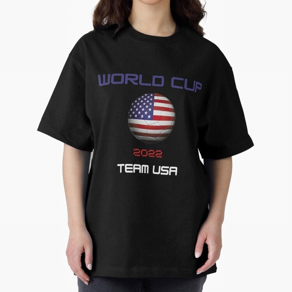 World cup 2022 Team USA Oversized T-Shirt Celebrate the Magic of FIFA World Cup 2026 USA Canada Mexico Centered on Messi, France Energy, Match Day Excitement, Supporter Culture, Golden Goals and Global Football Passion; Perfect for Supporters Who