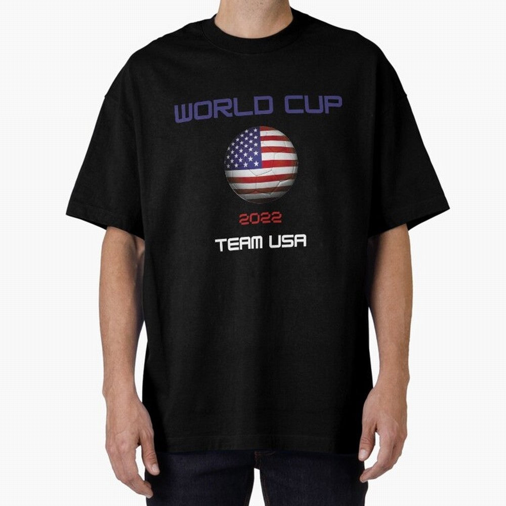 World cup 2022 Team USA Oversized T-Shirt Celebrate the Magic of FIFA World Cup 2026 USA Canada Mexico Centered on Messi, France Energy, Match Day Excitement, Supporter Culture, Golden Goals and Global Football Passion; Perfect for Supporters Who