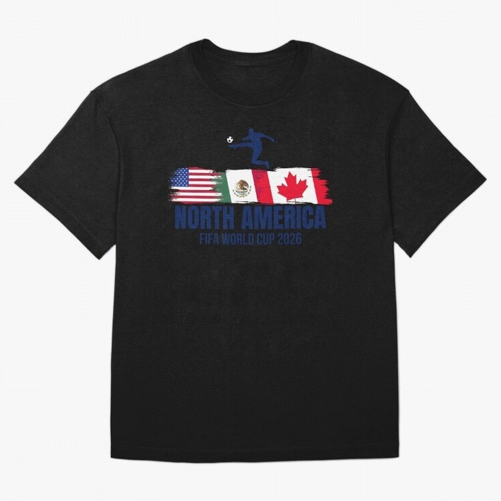 2026 North America Soccer World Tour - USA Mexico Canada Oversized T-Shirt Support Iconic Players in FIFA World Cup 2026 Spirit, Highlighting Netherlands, Neymar, Tournament Hype, Historic Matchups, Family Viewing Parties and Global Sports Pride;