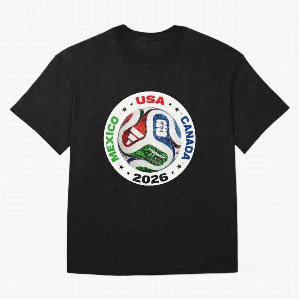 Trionda 26 Soccer Ball - North America 2026 Football Art Oversized T-Shirt Relive Legendary Nights from Global Football Passion for FIFA World Cup 2026 USA Canada Mexico, Connected to Mbappe and Neymar, Brazil, Stadium Memories, Football Loyalty,