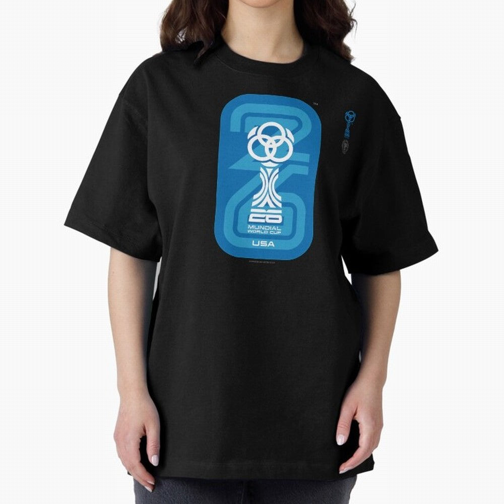 Mundial 26 USA Fan Trophy ¨C Retro Soccer World Cup Inspired Graphic ¨C Modern Football Art Design Oversized T-Shirt Keep the Match Day Mood of Match Day Hype around FIFA World Cup 2026 Group Stage, Mbappe, Portugal, Championship Spirit, Famous