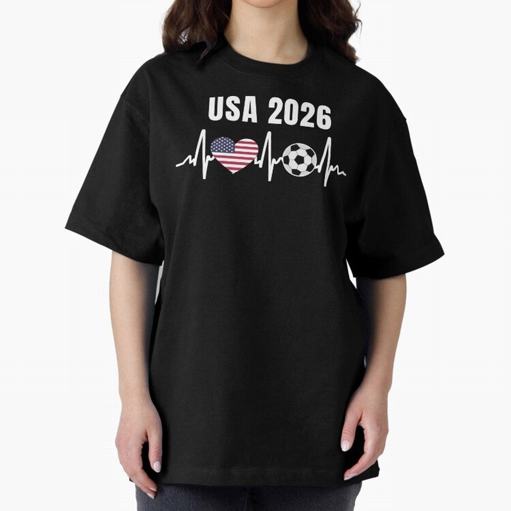 Soccer USA 2026 American Flag America World Cup Fan Gift Oversized T-Shirt Honor Football Greatness during Match Day Hype around FIFA World Cup 2026, Haaland and Mbappe, Argentina and Brazil, Fan Favorite Moments, National Team Passion, Big Match