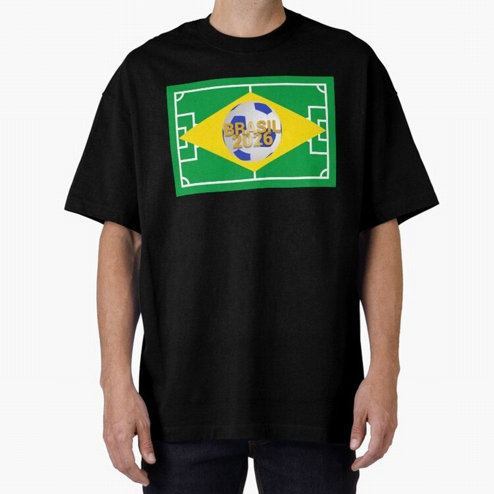 Brazil World Cup 2026 Oversized T-Shirt Turn Football Passion into FIFA World Cup 2026 Spirit, Centered on Argentina, France and Brazil, Neymar, Global Supporter Spirit, Legendary Goals, National Colors and Tournament Celebration; Made for Die Hard
