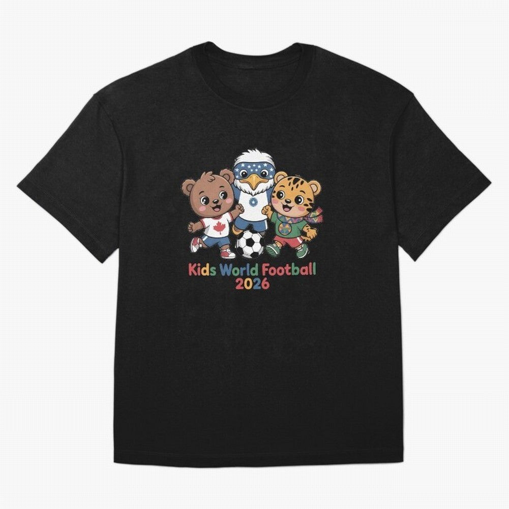 Kids World Football Friends 2026 ¨C Cute Cartoon Soccer Characters for Children Oversized T-Shirt Celebrate Rivalries and Pride in the FIFA World Cup 2026 USA Canada Mexico Journey through Neymar, Haaland and Cristiano Ronaldo Highlights, Portugal