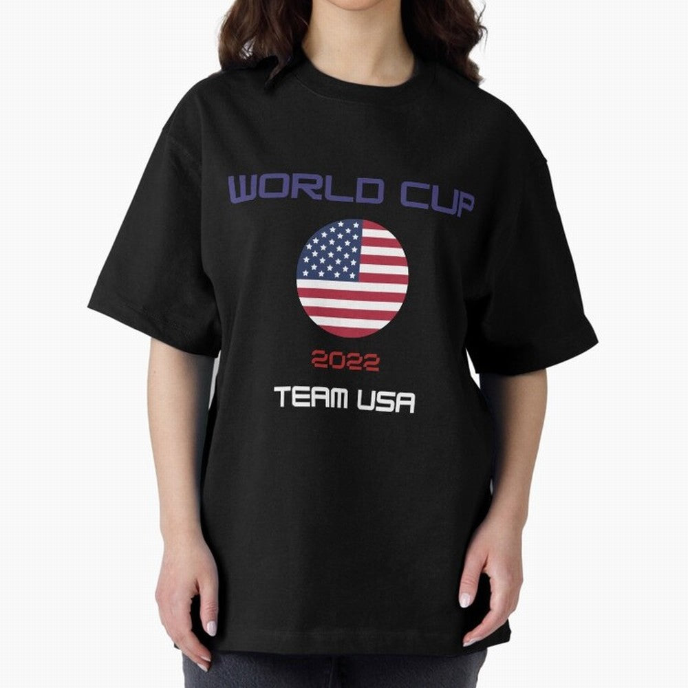 World cup 2022 Team USA Oversized T-Shirt Celebrate the Stars of FIFA World Cup 2026 Group Stage Spirit, Made for Spain, CR7 and Messi, Goal Celebration Energy, Supporter Heritage, Football Icons and Worldwide Tournament Joy; Great for Supporters