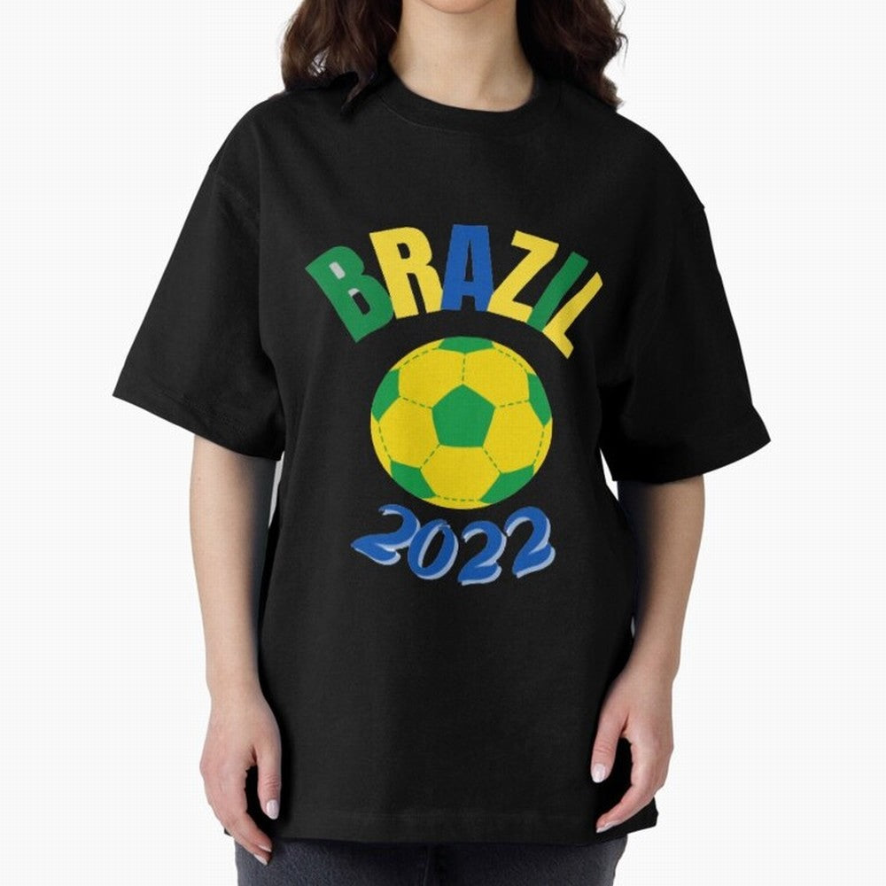 Brazil FIFA world cup 2022 T shirt Oversized T-Shirt Support the Legends of FIFA World Cup 2026 USA Canada Mexico Spirit, Inspired by Brazil, Portugal and Argentina, Messi, Neymar and Mbappe, Goal Celebration Energy, Supporter Heritage, Football
