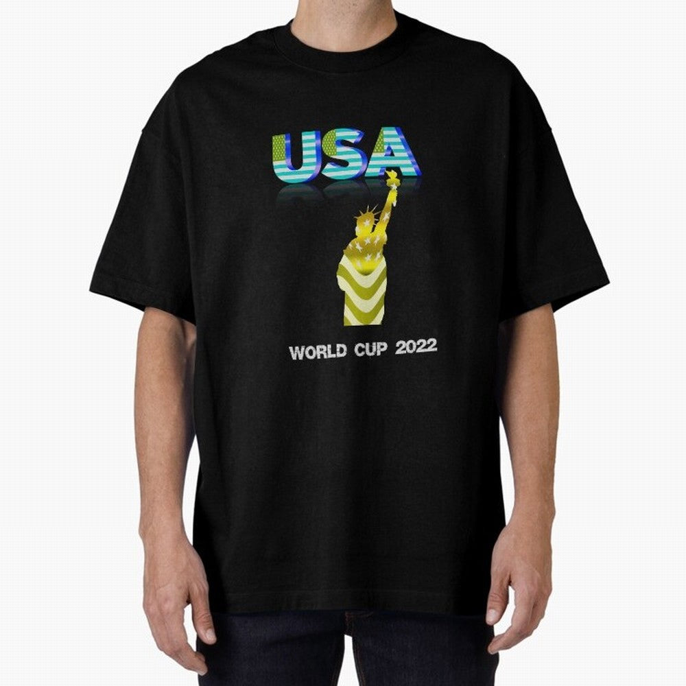 USA World Cup 2022 Oversized T-Shirt Celebrate the Biggest Stage of FIFA World Cup 2026 Inspired by Messi, Argentina, France and Brazil Energy, Worldwide Fan Energy, Dramatic Goals, Stadium Lights and Championship Celebrations; Perfect for