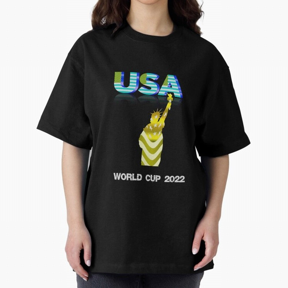 USA World Cup 2022 Oversized T-Shirt Celebrate the Biggest Stage of FIFA World Cup 2026 Inspired by Messi, Argentina, France and Brazil Energy, Worldwide Fan Energy, Dramatic Goals, Stadium Lights and Championship Celebrations; Perfect for