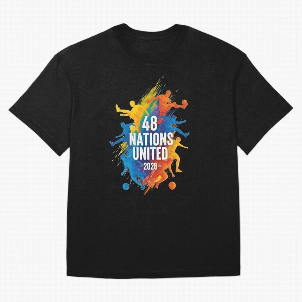 The Unity of World Football Oversized T-Shirt Bring Retro Soccer Energy to the FIFA World Cup 2026 Journey through Messi and Cristiano Ronaldo Highlights, Spain Pride, Worldwide Fan Energy, Dramatic Goals, Stadium Lights and Championship