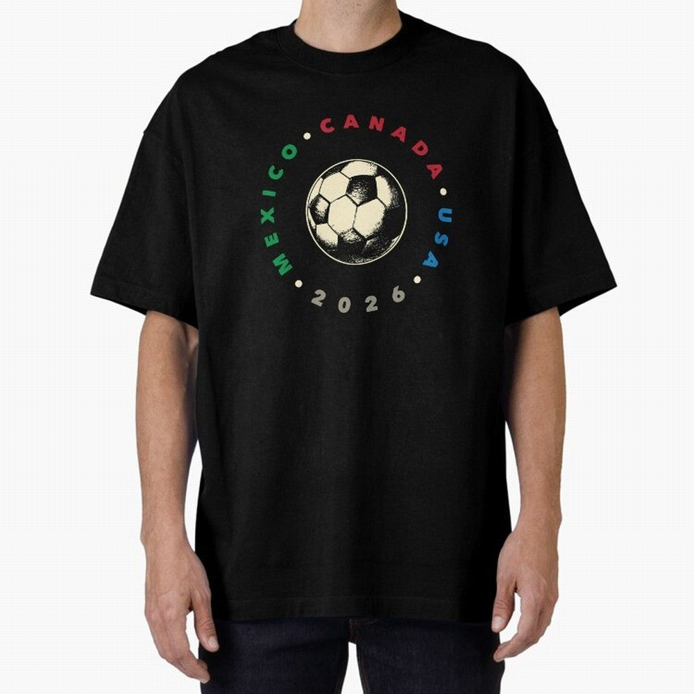 World Cup 2026 T-Shirt_36679031 Oversized T-Shirt Share FIFA World Cup 2026 Group Stage Connected to Haaland and Mbappe, Argentina and Brazil Energy, Worldwide Fan Energy, Dramatic Goals, Stadium Lights and Championship Celebrations; Created for
